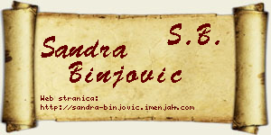 Sandra Binjović vizit kartica